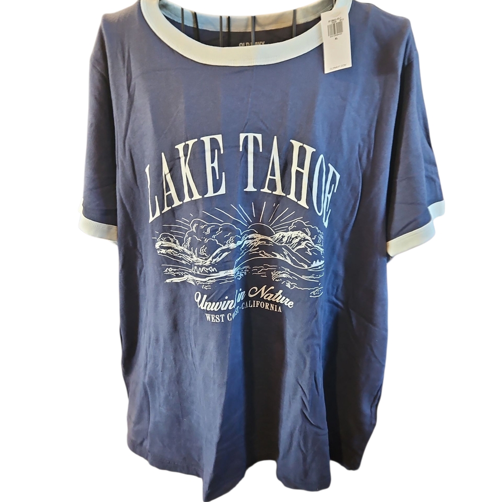 Old Navy Blue Graphic Tee - Lake Tahoe Design
